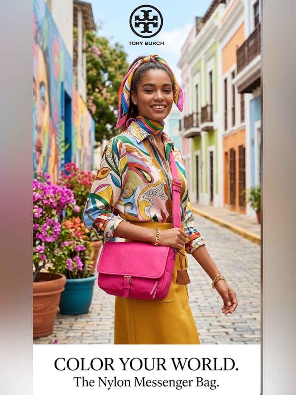 Tory Burch Hot Pink Nylon Crossbody Bag